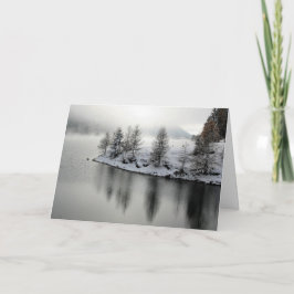 Cartão De Festividades Carta de Boas Festas de Inverno Paisagem Nevada