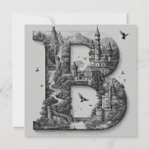 Cartão De Festividades Carta de Fantasia B com Castelos no Céu Livro de H