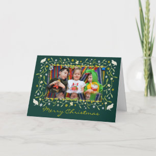 Cartão De Festividades Carta de natal com fotografia da família, estrela