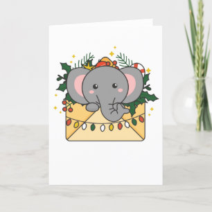 Cartão De Festividades Carta de Natal de Elefante Animais de Inverno Elef