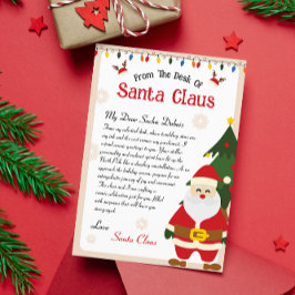Cartão De Festividades Carta de Natal do Pai Natal