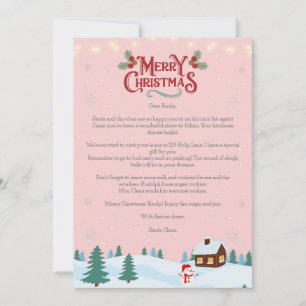 Cartão De Festividades Carta de Natal do Papai Noel