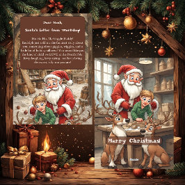 Cartão De Festividades Carta de Natal do Papai Noel para Crianças da Ofic