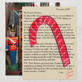 Cartão De Festividades Carta de Papai Noel Quebra-Nozes de Cana-de-Açúcar