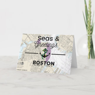Cartão De Festividades Carta de Saudações Marítimas - Boston