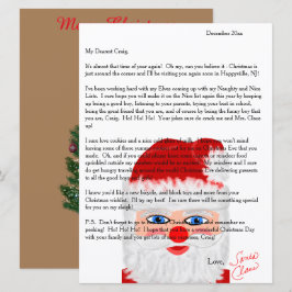 Cartão De Festividades Carta do Papai Noel Carta Personalizada
