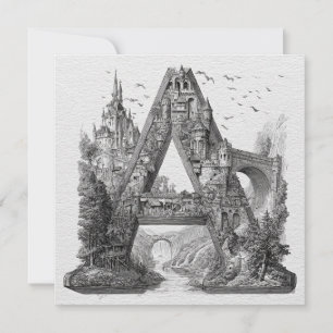 Cartão De Festividades Carta Fantasia A com Castelos no Céu Livro de Hist