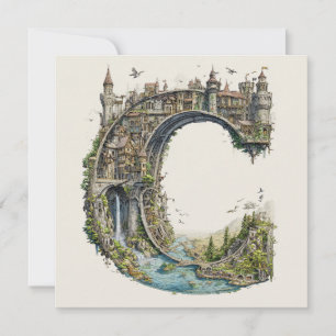 Cartão De Festividades Carta Fantasia C com Castelos no Céu Livro Ilustra