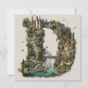 Cartão De Festividades Carta Fantasia D com Castelos no Céu Livro Ilustra