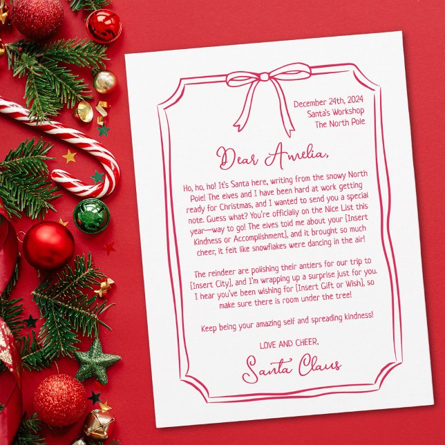 Cartão De Festividades Carta Personalizada Custa de Natal para Crianças P (Criador carregado)