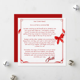 Cartão De Festividades Carta Personalizável do Papai Noel para Crianças