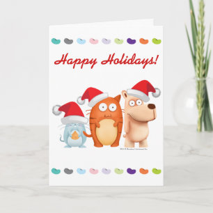 Cartão De Festividades Cartão: BeanyTeam™ - gato & rato & cão