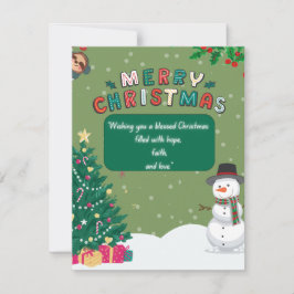 Cartão De Festividades "Cartão de Natal Abençoado com Design Festivo Fofo