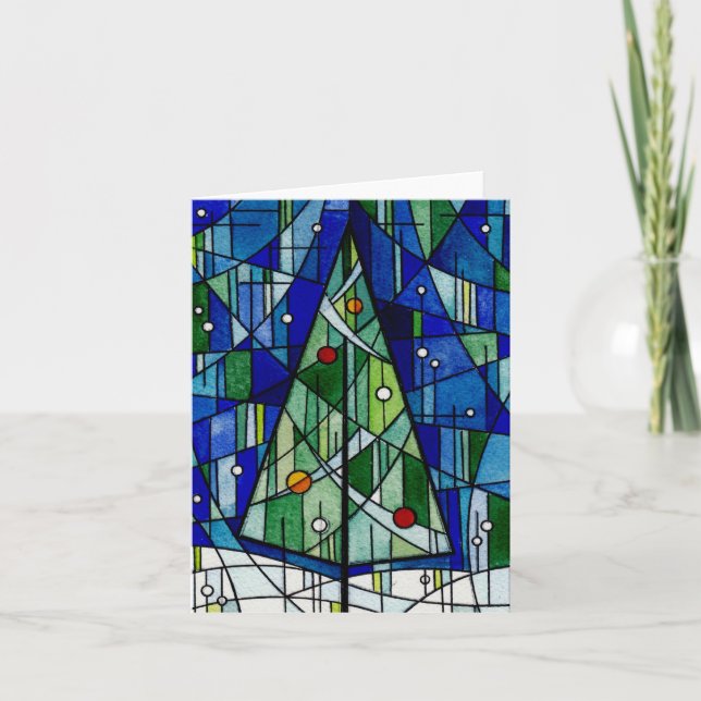 Cartão De Festividades "Cartão do feriado de uma noite dos invernos", (Frente)