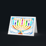 Cartão De Festividades Cartão: Hanukkah Menorah - Chanukah Menorah<br><div class="desc">Hanukkah Menorah - Cartão Chanukah Menorah mostrando todas as velas queimando intensamente por esta época especial do ano,  o Festival de Luzes Judaico.</div>