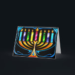 Cartão De Festividades Cartão: Hanukkah Menorah - Chanukah Menorah<br><div class="desc">Hanukkah Menorah - Cartão Chanukah Menorah mostrando todas as velas queimando intensamente por esta época especial do ano,  o Festival de Luzes Judaico.</div>