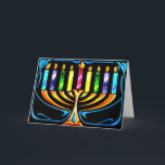 Cartão De Festividades Cartão: Hanukkah Menorah - Chanukah Menorah<br><div class="desc">Hanukkah Menorah - Cartão Chanukah Menorah mostrando todas as velas queimando intensamente por esta época especial do ano, o Festival de Luzes Judaico.</div>