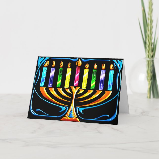 Cartão De Festividades Cartão: Hanukkah Menorah - Chanukah Menorah (Frente)