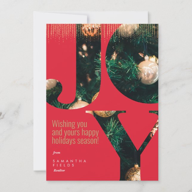 Cartão De Festividades Cartão-postal de Natal do Realtor Holidays Moderno (Frente)