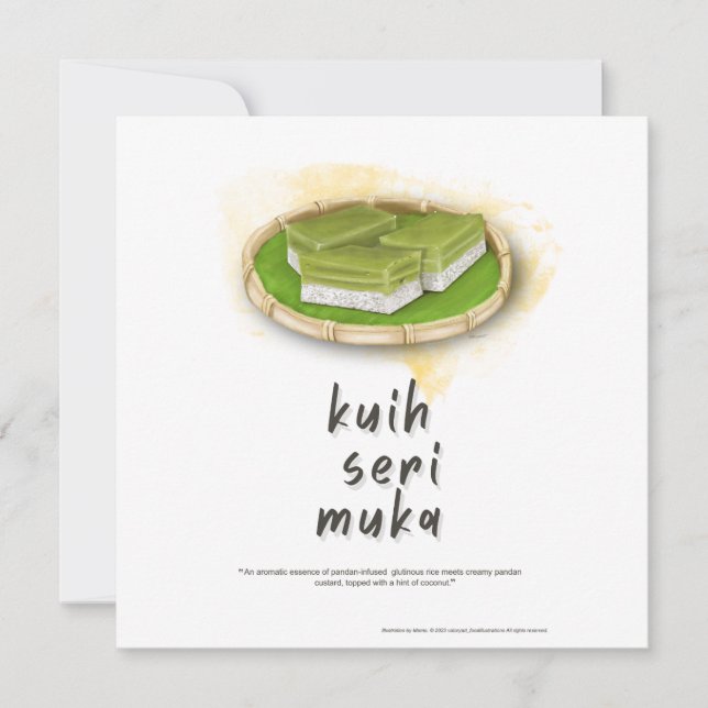 Cartão De Festividades Cartão-postal Kuih Seri Muka Malásia (Frente)