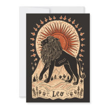 Cartão-postal - Leo Celestial Arte Zodiac