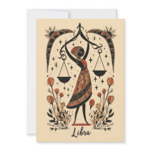 Cartão-postal - Libra Celestial Arte Básica