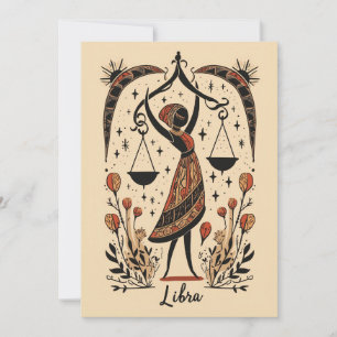 Cartão De Festividades Cartão-postal - Libra Celestial Arte Básica