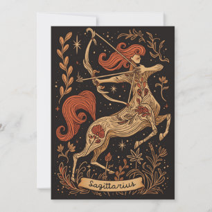 Cartão De Festividades Cartão-postal - Sagittarius Celestial Arte Bodíaca