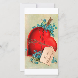 Cartão De Festividades Cartão-postal Vintage Grande Namorados Vermelho H