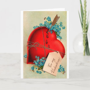 Cartão De Festividades Cartão-postal Vintage Grande Namorados Vermelho H