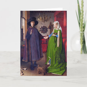 Cartão De Festividades Cartão: Retrato de Casamento por Jan Van Eyck