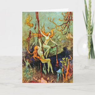 Cartão De Festividades Cartão: Sereias de Fada - por Warwick Goble