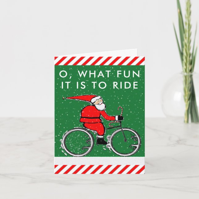 Cartão De Festividades cartas de Natal de bicicleta (Frente)