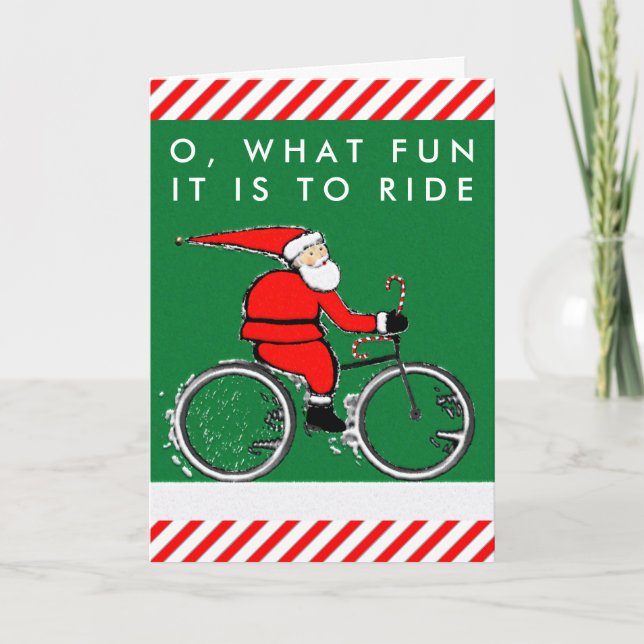 Cartão De Festividades cartas de Natal de bicicleta (Frente)