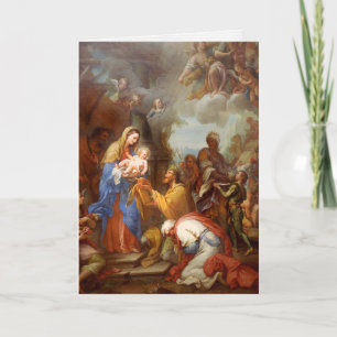 Cartão De Festividades Cartas de Natal Religiosas   Adoração dos reis 1