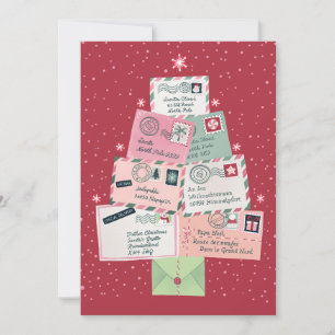Cartão De Festividades Cartas para a Árvore de Natal do Papai Noel