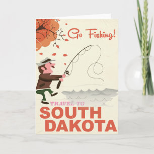 Cartão De Festividades cartaz de férias de pesca vintage em South Dakota