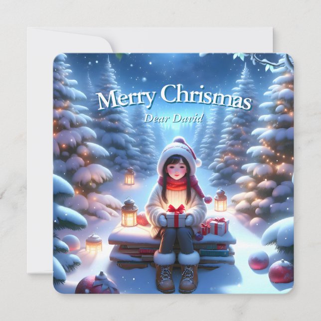 Cartão De Festividades Cartaz de natal Fantasia (Frente)