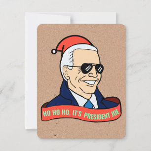 Cartão De Festividades Cartaz de saudação de natal do Presidente Joe Bi