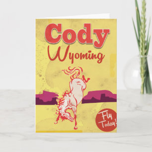 Cartão De Festividades Cartaz de viagem antigo Cody Wyoming