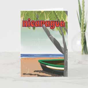 Cartão De Festividades Cartaz de viagem antigo da Nicarágua.