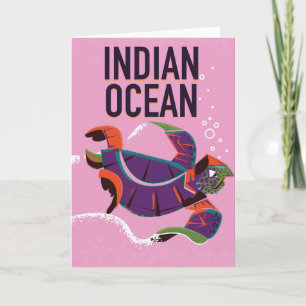 Cartão De Festividades Cartaz de viagem antigo do Oceano Índico