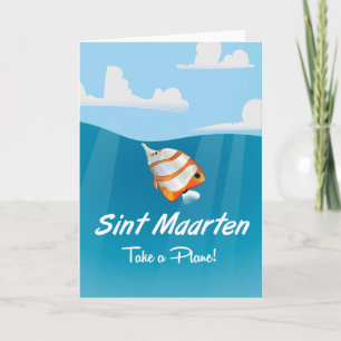 Cartão De Festividades Cartaz de viagem de férias de Sint Maarten em dese