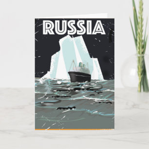 Cartão De Festividades Cartaz de Viagem do Ártico da Rússia Soviética