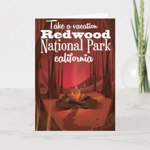 Cartão De Festividades Cartaz de viagem do Parque Nacional Redwood, Calif