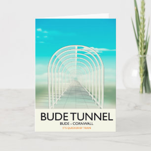 Cartão De Festividades Cartaz de viagem paródico do Túnel de Bude, Cornua