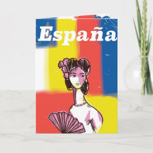 Cartão De Festividades Cartaz de viagem vintage da Espanha