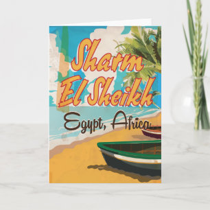 Cartão De Festividades Cartaz de viagem vintage de Sharm El Sheikh - Egit