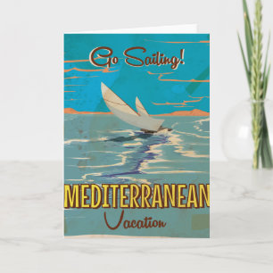 Cartão De Festividades cartaz de viagem vintage do Mediterrâneo