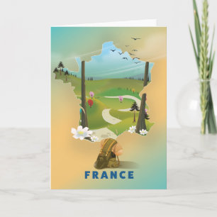 Cartão De Festividades cartaz de viagem vintage mapa da França